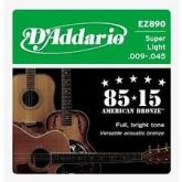 Encordoamento de Violão D"addario 0.09